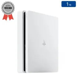 Playstation 4 SLIM Blanche 1 To sans Manette (Reconditionnée : Très Bon État)