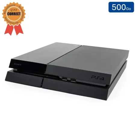 Playstation 4 Noire 500 Go sans Manette (Reconditionnée : État Correct)