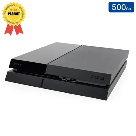 Playstation 4 Noire 500 Go sans Manette (Reconditionnée : Parfait État)
