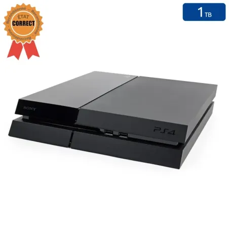 Playstation 4 Noire 1 To sans Manette (Reconditionnée : État Correct)