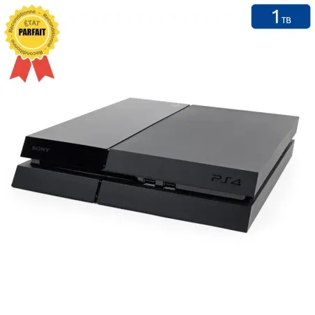 Playstation 4 Noire 1 To sans Manette (Reconditionnée : Parfait État)
