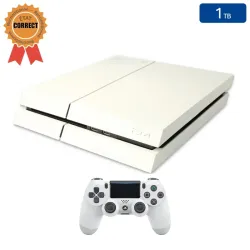 Playstation 4 FAT Blanche 1 To + 1 Manette (État Correct)