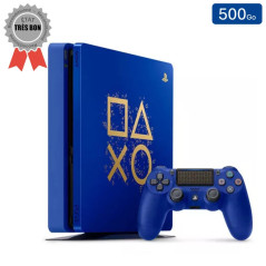 Playstation 4 SLIM Day of Play Bleu 500 Go + 1 Manette (Très Bon État)