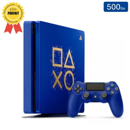 Playstation 4 SLIM Day of Play Bleu 500 Go + 1 Manette (Parfait État)