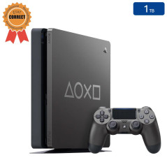 PS4 SLIM Zwart 1 To + 1 Controller (Gereviseerd: Redelijke Staat)