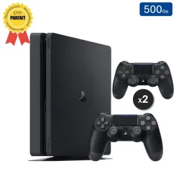 Playstation 4 SLIM Noire 500 Go + 2 Manette (Parfait État)