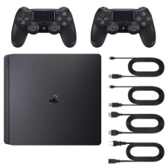 Playstation 4 SLIM Noire 500 Go + 2 Manettes + FIFA20 (Reconditionnée : Très Bon État)