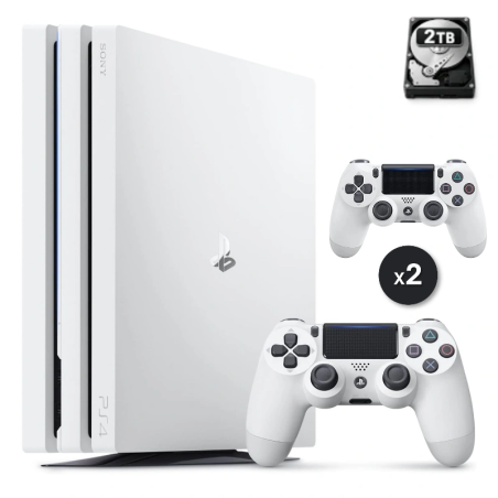 PlayStation 4 Pro Weiß 2 TB + 2 Controller (Generalüberholt)
