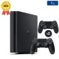 Playstation 4 SLIM Schwarz 1 TB + 2 Controller + COD Infinite Warfare (Generalüberholt: Perfekter Zustand)