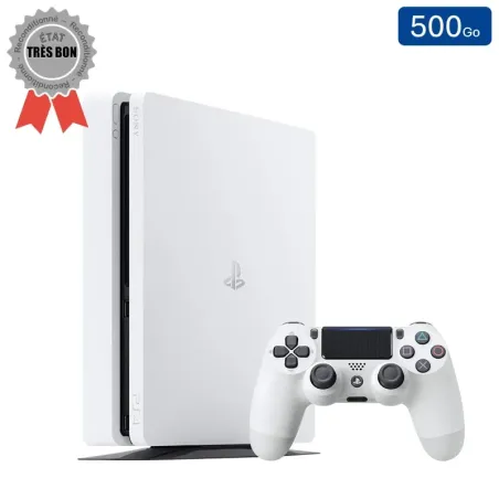Playstation 4 SLIM Blanche 500 Go + 1 Manette (Bon État)