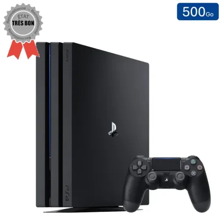 Playstation 4 PRO Noire 500 Go + 1 Manette (Reconditionnée : Très Bon État)