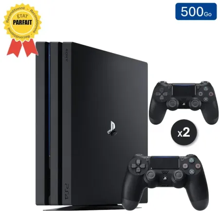 Playstation 4 PRO Noire 500 Go + 2 Manettes (Parfait Etat)