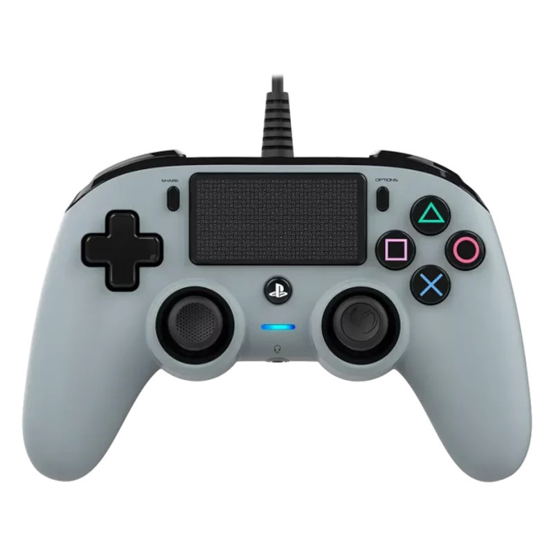 Mando compacto con cable Nacon para PS4/PC, color gris (reacondicionado, en muy buen estado)