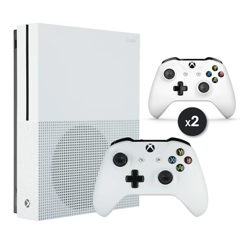 Xbox One S Weiß 1 TB + 2 Controller (Generalüberholt)