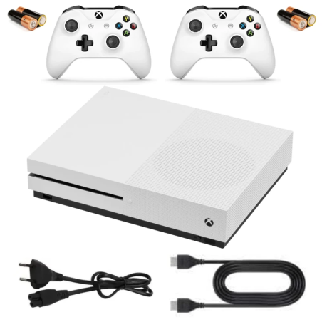Xbox One S Wit 1 TB + 2 controllers (Refurbished)