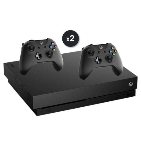Xbox One X 1 TB Schwarz 2 Controller Generalüberholt