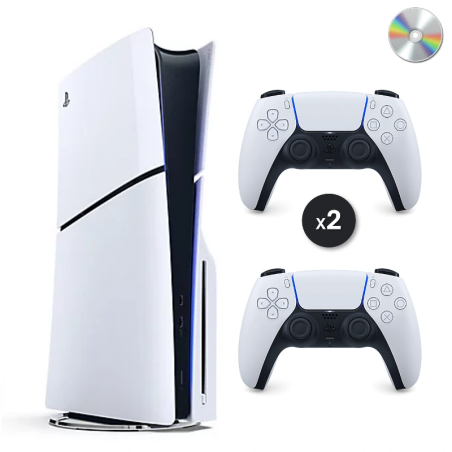 PS5 Slim 1 TB Weiß 2 Controller Generalüberholt