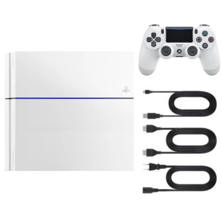 Playstation 4 White 500 GB + 1 Controller (Refurbished: Very Good Condition)