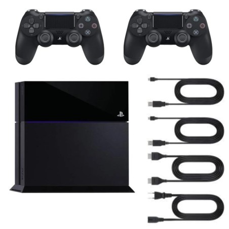 Playstation 4 Black 1TB + 2 Controllers (Refurbished: Very Good Condition)