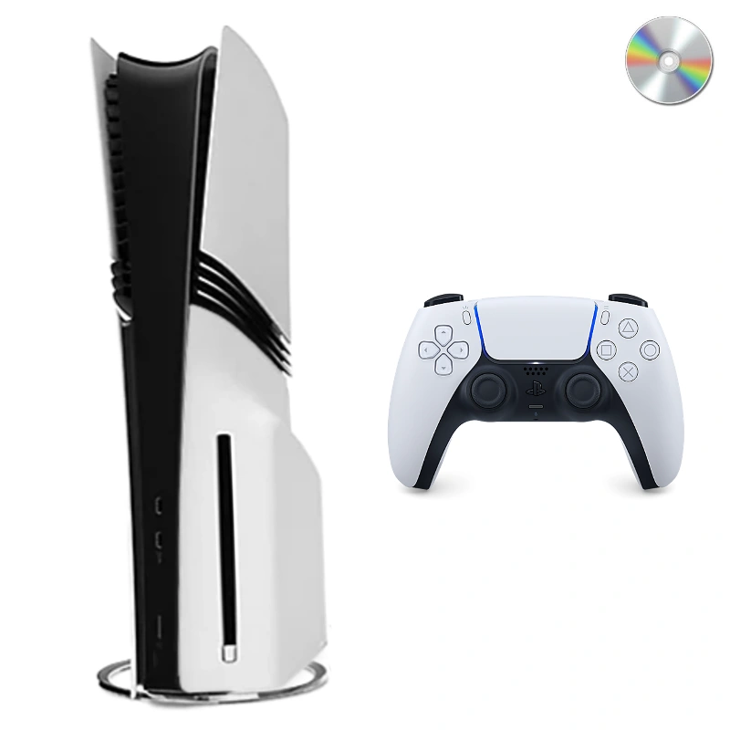 PlayStation 5 Pro Wit 2 TB + discdrive + 1 controller (Refurbished)