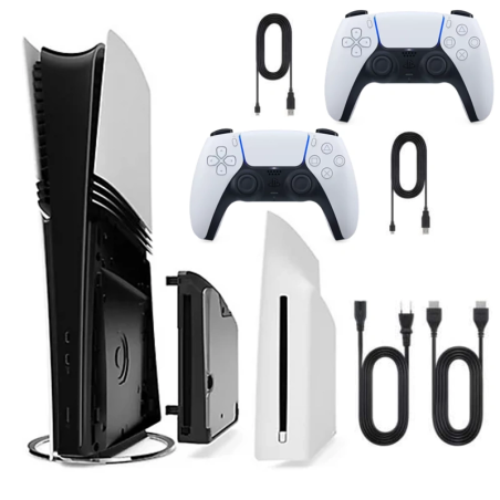 PlayStation 5 Pro Wit 2 TB + discdrive + 2 controllers (Refurbished)