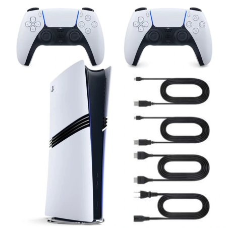 PlayStation 5 Pro Wit 2 TB + 2 controllers (Refurbished)