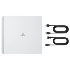 Playstation 4 SLIM Blanche 1 To sans Manette (Reconditionnée : Parfait État)