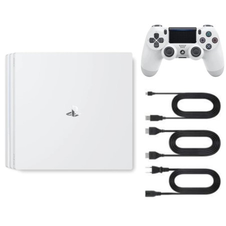 Playstation 4 PRO White 500 GB + 1 Controller (Refurbished: Very Good Condition)