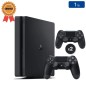 Playstation 4 SLIM Zwart 1TB + 2 Controllers (Gereviseerd: Goede Staat)