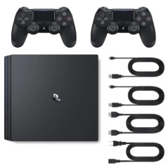 Playstation 4 PRO Black 1TB + 2 Controllers (Refurbished: Very Good Condition)