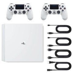 Playstation 4 PRO White 1TB + 2 Controllers (Refurbished: Very Good Condition)