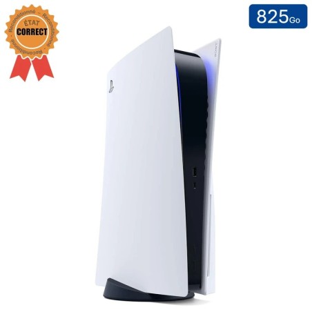 Playstation 5 Blanche 825 Go + 1 Manette (Reconditionnée : État Correct)
