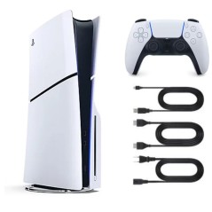 Playstation 5 SLIM White 1TB + 1 Controller (Refurbished: Good Condition)