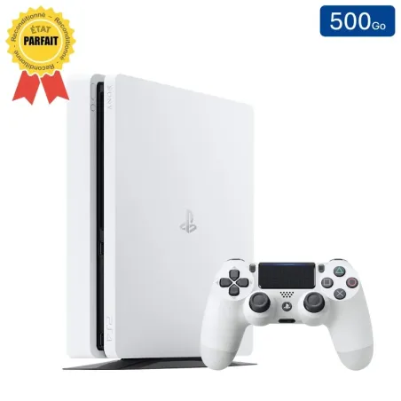 Playstation 4 SLIM Blanche 500 Go + 1 Manette (Parfait État)