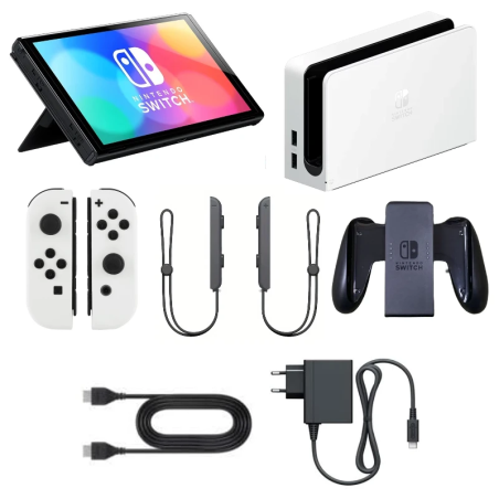 Nintendo Switch – OLED-model + Joy-Con Wit met tv-dock (Refurbished)