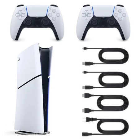 Playstation 5 SLIM Digital Edition White 1TB + 2 Controllers (Refurbished: Perfect Condition)