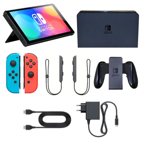 Nintendo Switch – Modelo OLED + Joy-Con Néon com base TV (Recondicionada)