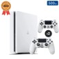 Playstation 4 SLIM Blanche 500 Go + 2 Manettes (Reconditionnée : État Correct)
