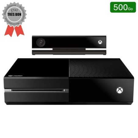 Xbox One Noire 500 Go + 1 Manette + Kinect (Reconditionnée : Très Bon État)