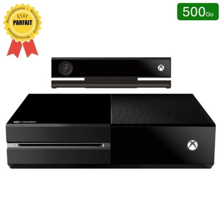 Xbox One Noire 500 Go + 1 Manette + Kinect (Reconditionnée : Parfait État)