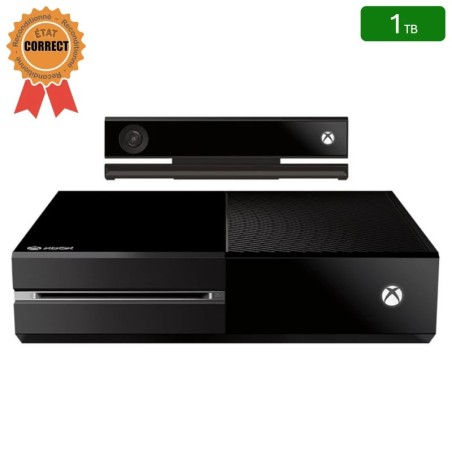 Xbox One Noire 1 To + 1 Manette + Kinect (Reconditionnée : État Correct)