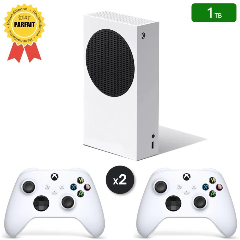 Xbox Series S, Weiß, 1 TB + 2 Controller (Generalüberholt: Perfekter Zustand)