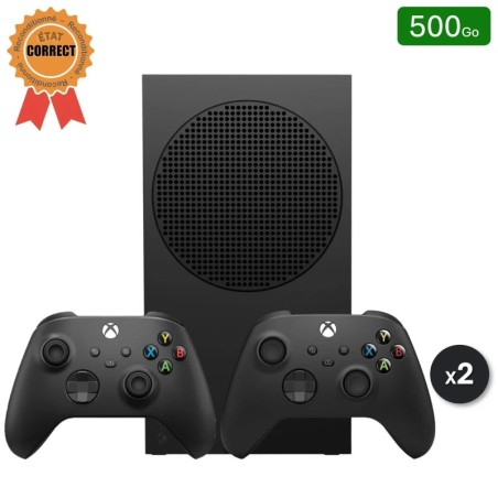 Xbox Series S Carbon 500 Go + 2 Manettes (Reconditionnée : État Correct)
