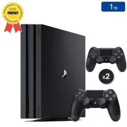 Playstation 4 PRO Noire 1 To + 2 Manettes (Parfait État)