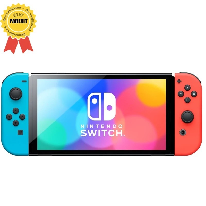 Nintendo Switch OLED + Joy-Con Neon Without TV Dock (Refurbished: Perfect Condition)