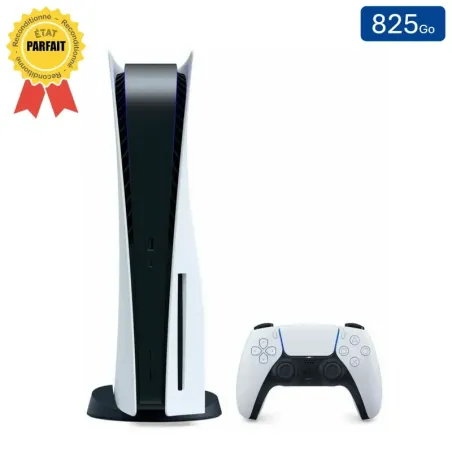 Playstation 5 Blanche 825 Go + 1 Manette (Reconditionnée : Parfait État)