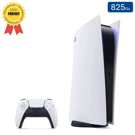 Playstation 5 Édition Digitale Blanche 825 Go + 1 Manette (Reconditionnée : Parfait État)