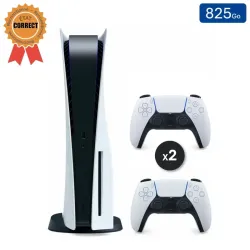 Playstation 5 Blanche 825 Go + 2 Manettes (Reconditionnée : État Correct)