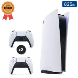 Playstation 5 Édition Digitale Blanche 825 Go + 2 Manettes (Reconditionnée : État Correct)