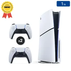 Playstation 5 SLIM Blanche 1 To + 2 Manettes (Reconditionnée : Parfait État)